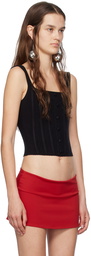 GUIZIO Black Straight Neck Tank Top