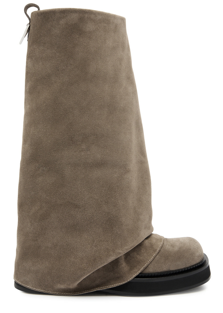 The Attico Robin Layered Suede Combat Boots Taupe The Attico The Attico Robin Layered Suede Combat Boots Taupe The Attico