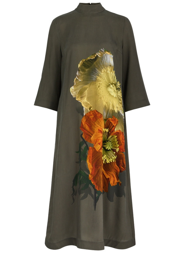 Photo: Stine Goya Susanne Floral-print Midi Dress Brown