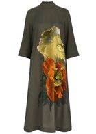 Stine Goya Susanne Floral-print Midi Dress Brown