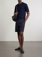 Officine Générale - Phil Straight-Leg Lyocell, Linen and Cotton-Blend Shorts - Blue