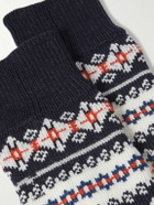 Corgi - Fair Isle Merino Wool and Cotton-Blend Socks - Black