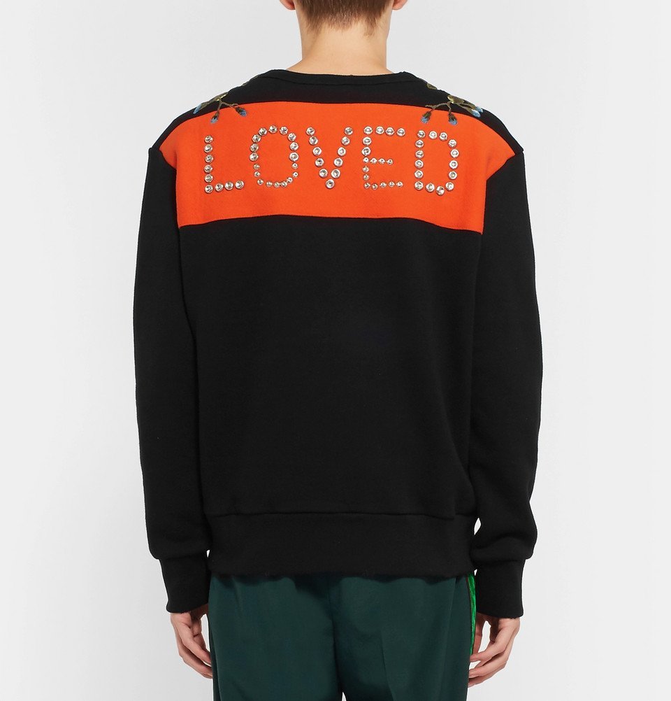 Gucci - Embellished Printed Loopback Cotton-Jersey Sweatshirt - Men - Black