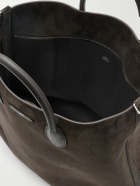 Mr P. - Full Grain Leather-Trimmed Suede Tote