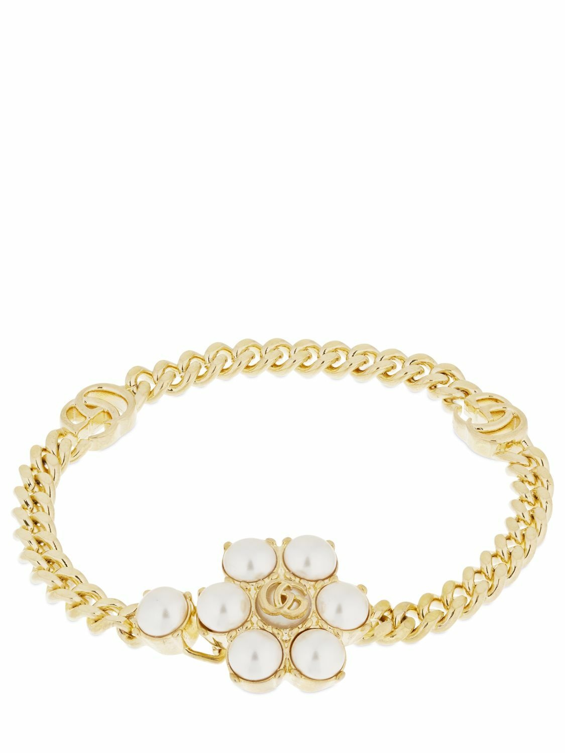 Photo: GUCCI - Gg Marmont & Faux Pearl Chain Bracelet
