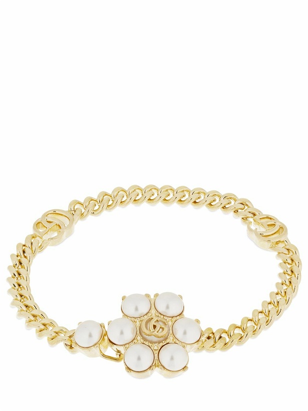 Photo: GUCCI - Gg Marmont & Faux Pearl Chain Bracelet