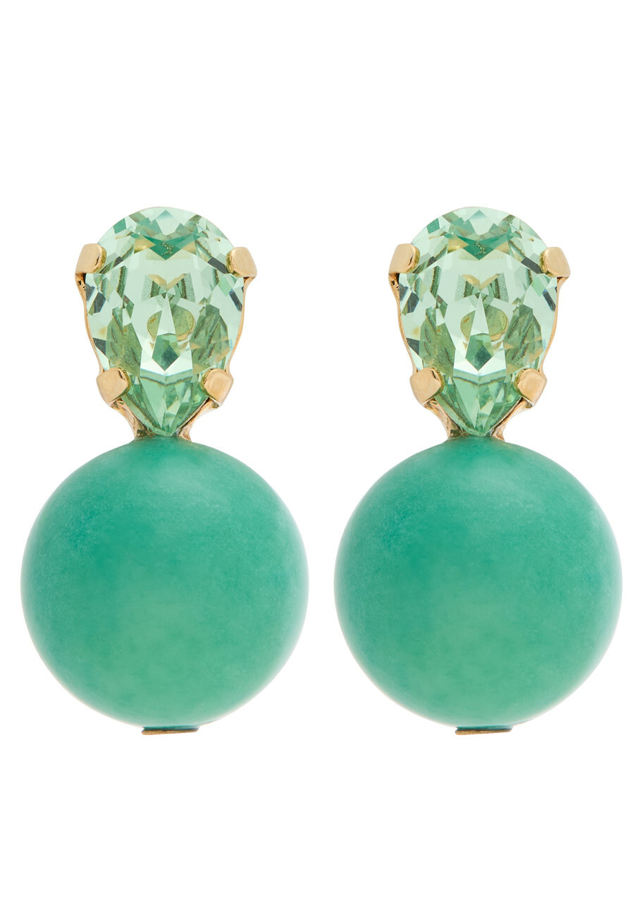 Jennifer Behr Nora 18kt Gold-plated Drop Earrings - Green - One Size