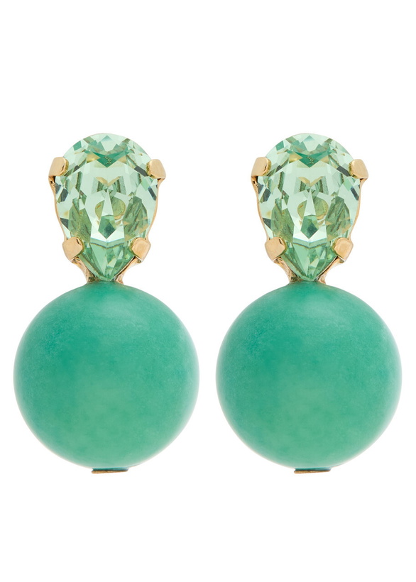 Photo: Jennifer Behr Nora 18kt Gold-plated Drop Earrings - Green - One Size