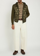 Moncler Hooded Quilted Shell and Cotton-blend Cardigan Khaki
