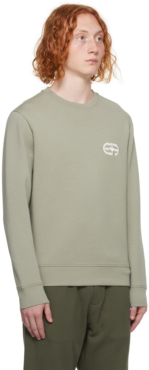 Emporio Armani Green Embroidered Sweatshirt