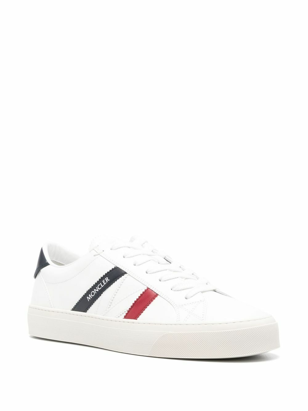 Moncler White Monaco2 Leather Sneakers Moncler