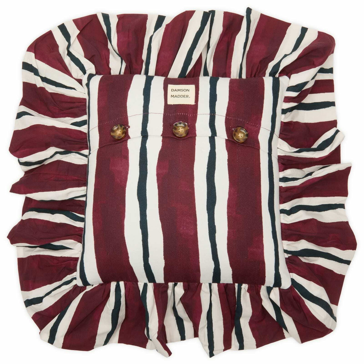 Damson Madder Women's Frilly Cushion in Burgundy 