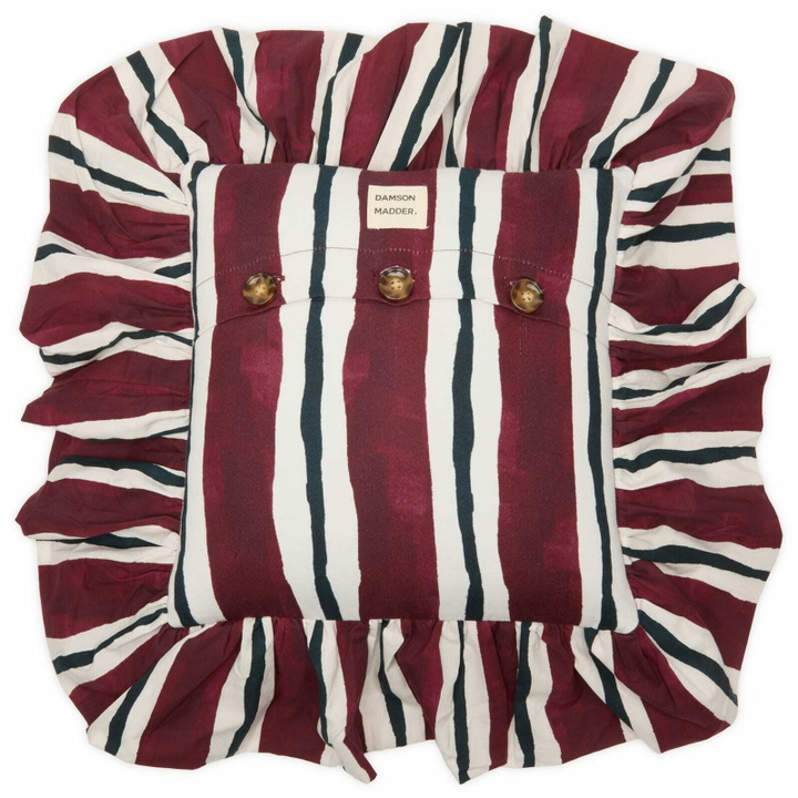 Photo: Damson Madder Women's Frilly Cushion in Burgundy 