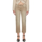 R13 Tan Boy Straight Jeans