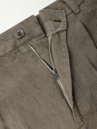 3sixteen - Straight-Leg Pleated Linen Trousers - Green