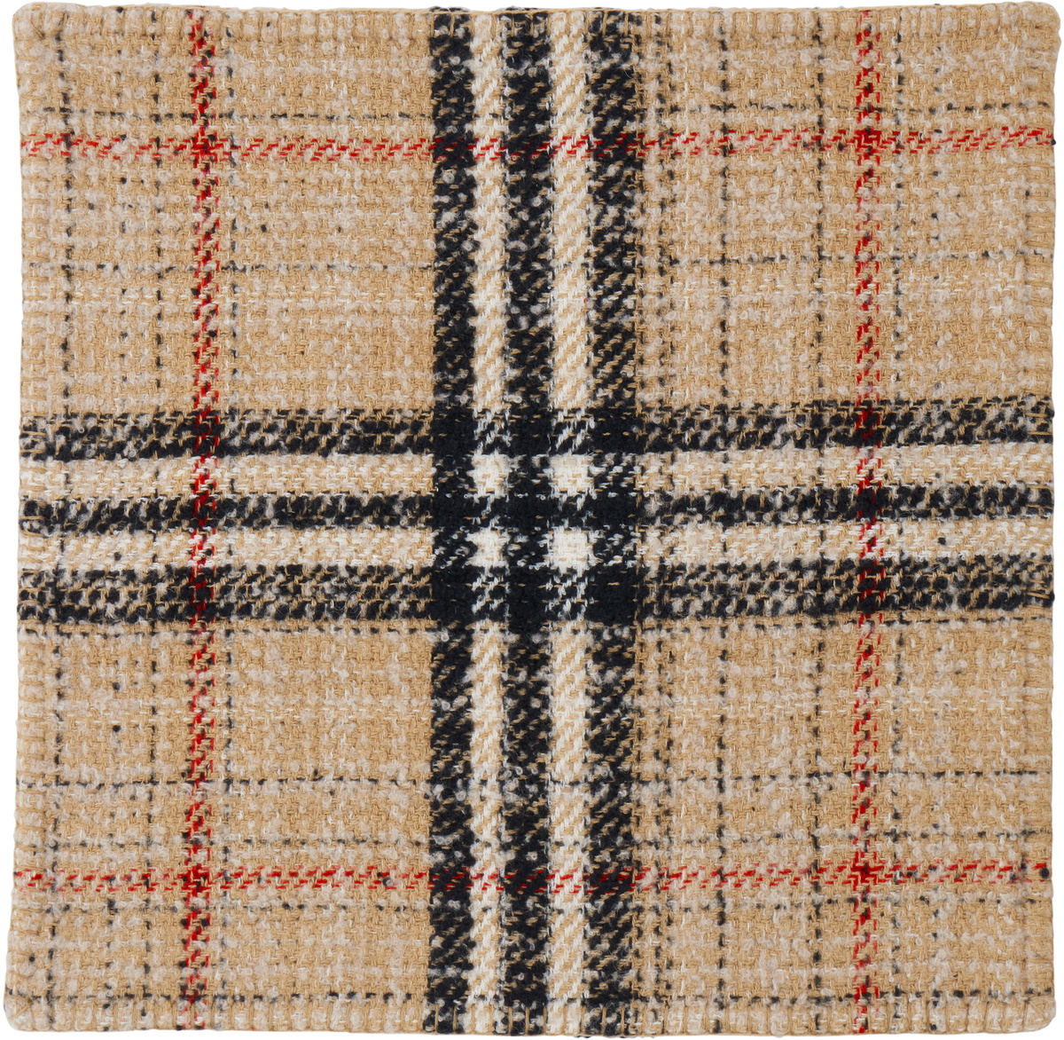 Burberry Beige Giant Check Tweed Cushion Cover