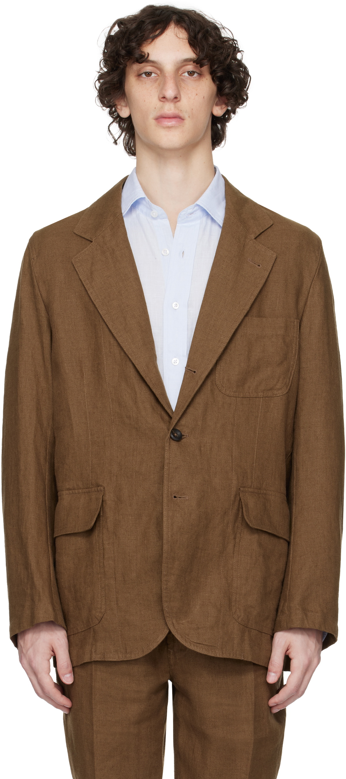 Drake's Brown Antique Linen Games Mk. I Blazer Drake's