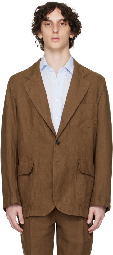 Photo: Drake's Brown Antique Linen Games Mk. I Blazer
