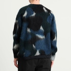 and wander Men's Mixed Colour Shaggy Knit Sweater in Black Mix