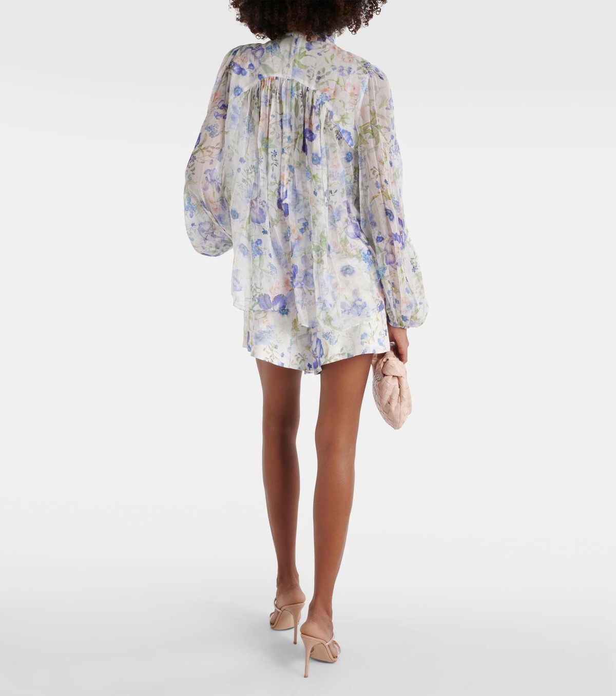 Zimmermann
 Metallic-Print Tie-Neck Blouse main image 1