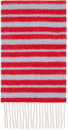 Marni Red & Blue Striped Alpaca Scarf