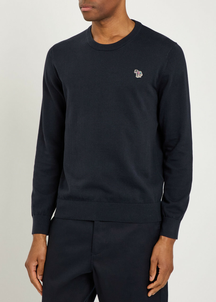 PS Paul Smith Appliquéd Cotton Jumper Navy