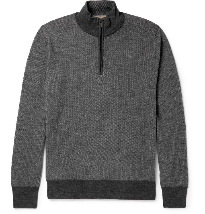 Photo: Canali - Mélange Wool Half-Zip Sweater - Men - Gray