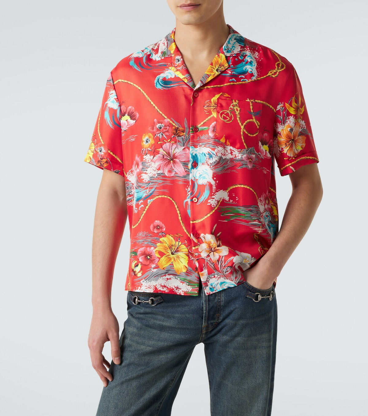 Gucci Floral silk twill bowling shirt