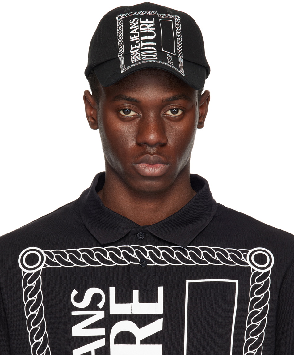 Versace Jeans Couture Black Piece Number Logo Baseball Cap Versace