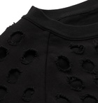 Maison Margiela - Cutout Distressed Cotton-Jersey Sweatshirt - Black