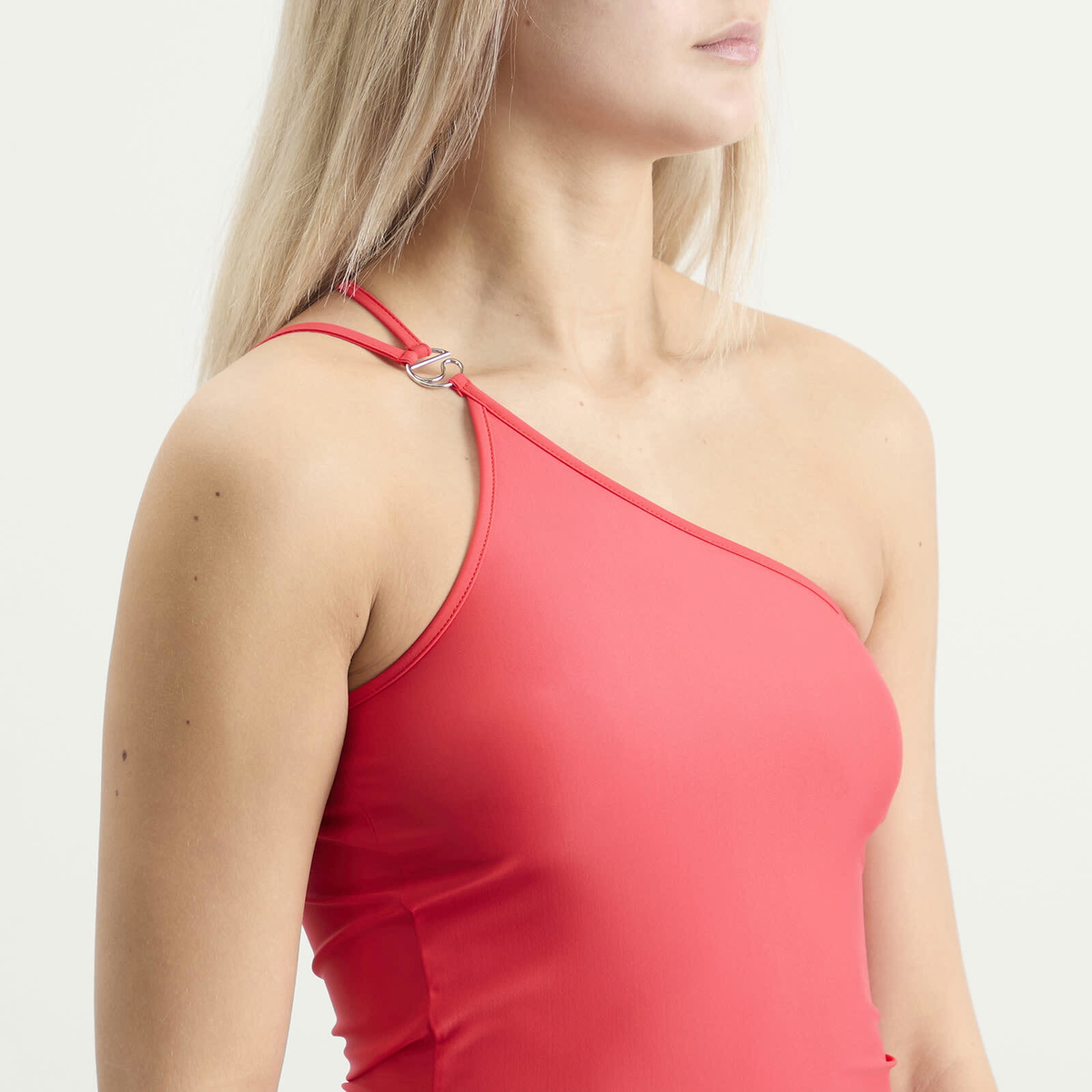 Coperni Women's C-LOGO ONE SHOULDER DRESS in Red