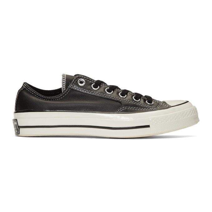 Photo: Converse Black Leather Chuck 70 Low Sneakers