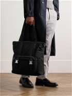 AMI PARIS - Leather-Trimmed Logo-Embellished Shell Tote Bag
