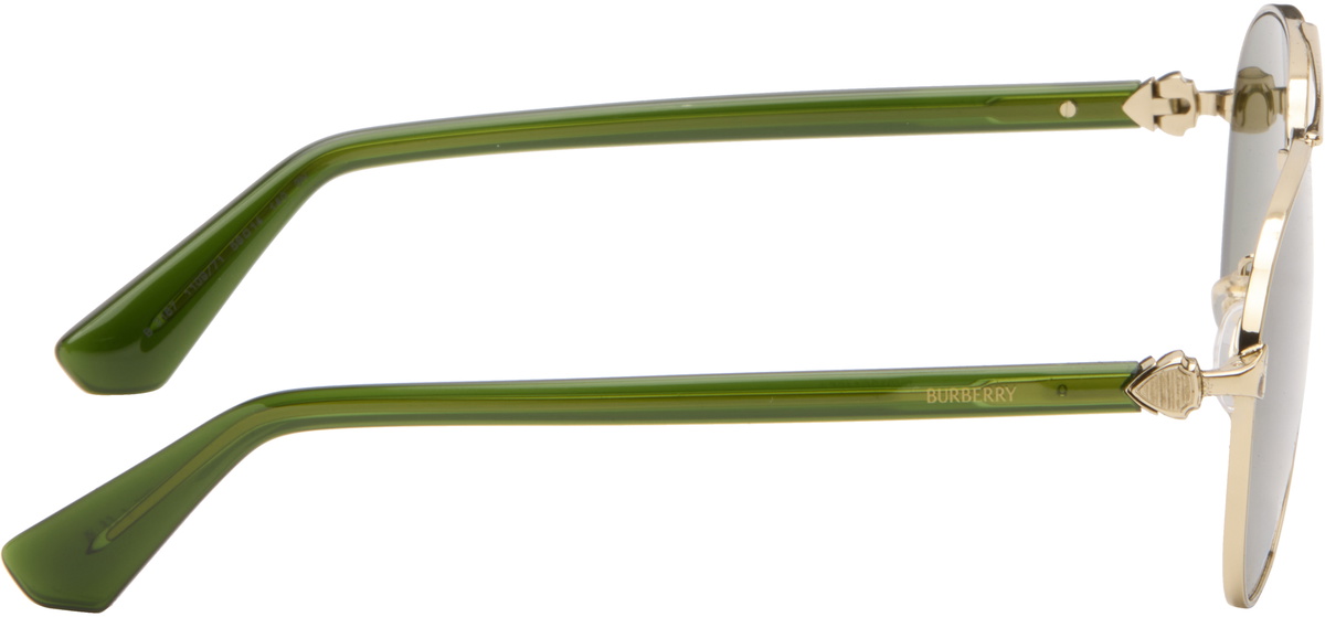 Burberry Gold Metal Shield Aviator Sunglasses​