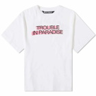 Palm Angels Men's Trouble In Paradise T-Shirt in White/Pink