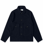 Universal Works Men's Soft Wool Watchman II Jacket in Navy