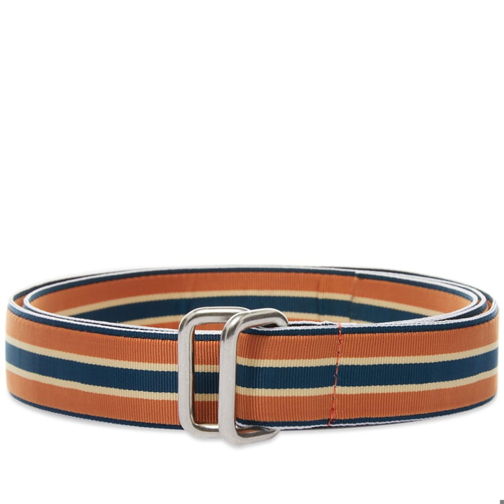 Photo: Beams Plus Men's Grosgrain Tape Double Ring Belt in Orange