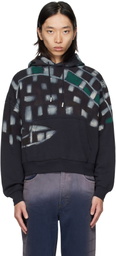 Eckhaus Latta Navy Sprayed Hoodie