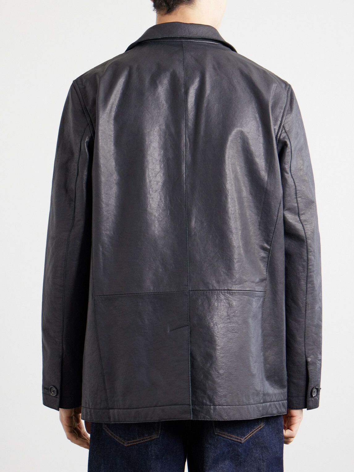 Oliver Spencer - Westbury Leather Blazer - Black