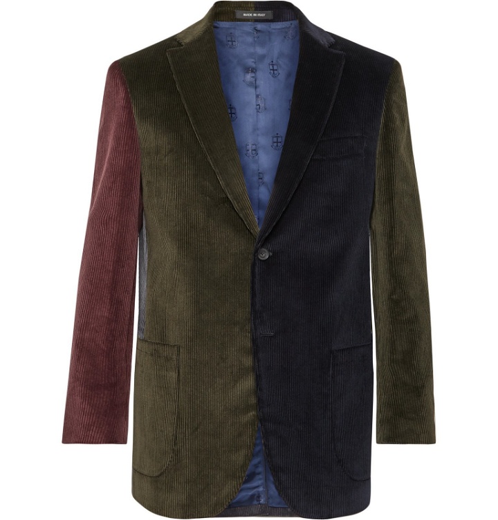 Photo: Noah - Colour-Block Cotton-Corduroy Suit Jacket - Multi