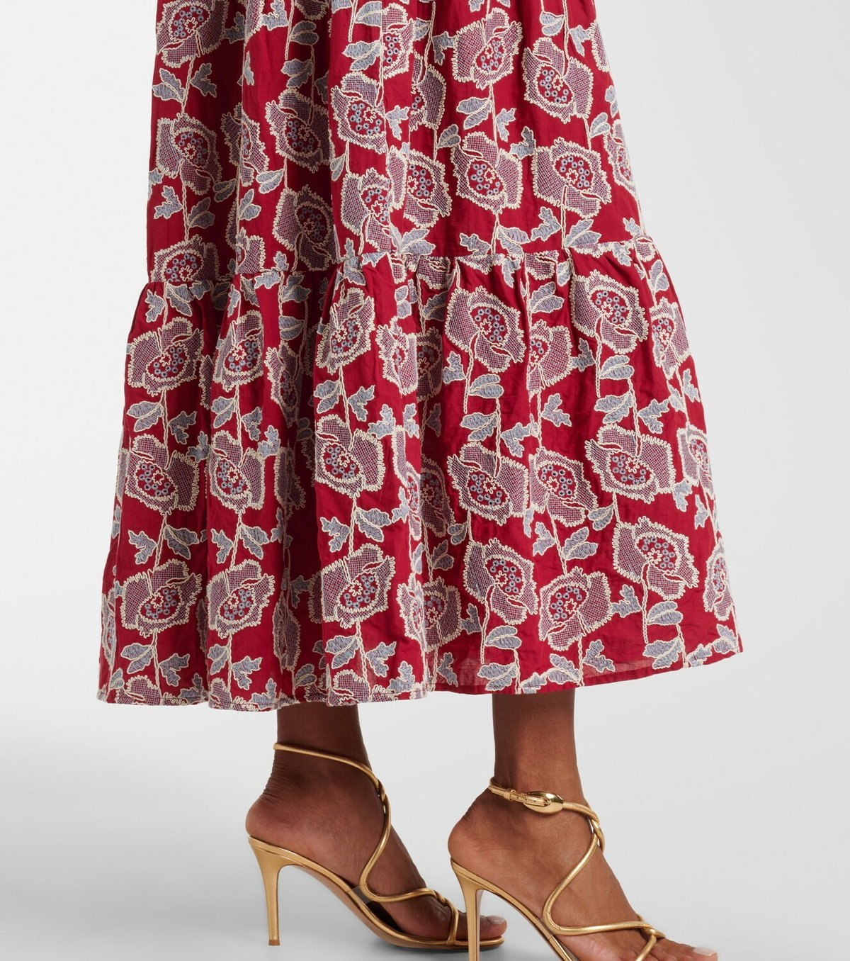 Erdem Embroidered cotton-blend shirt dress