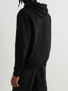 AMI PARIS - Logo-Embroidered Cotton-Jersey Hoodie - Black