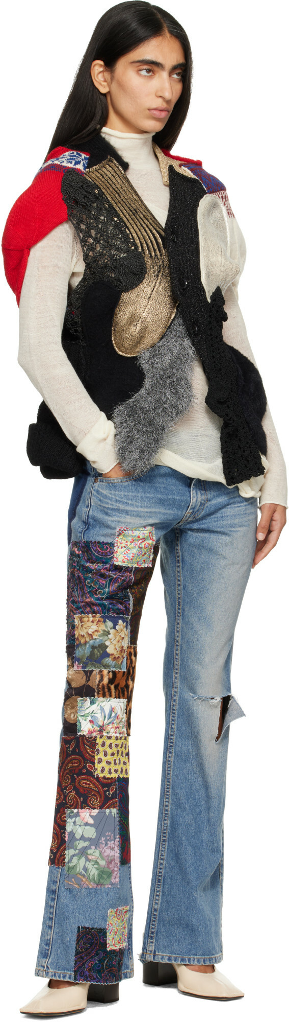 Junya Watanabe Multicolor Patchwork Cardigan
