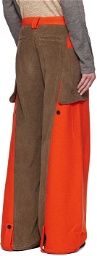 Kiko Kostadinov Orange & Taupe Meno Cargo Pants
