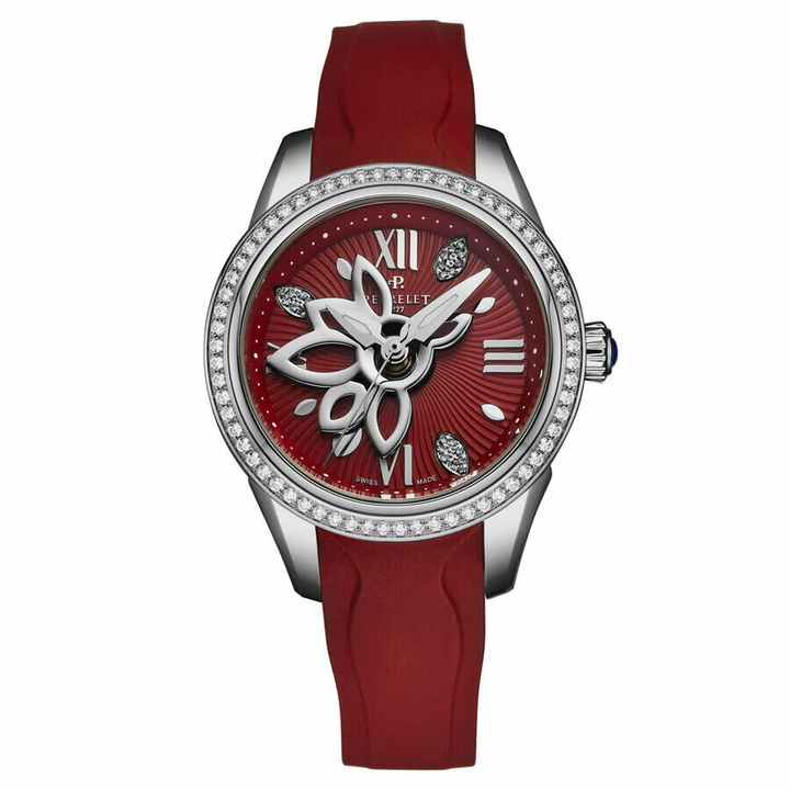 Photo: Perrelet Diamond Flower Automatic Red Dial Ladies Watch A2066/C