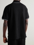 AMIRI - Logo-Embroidered Cotton-Piqué Polo Shirt - Black