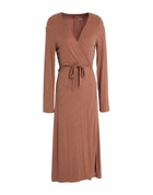 Majestic Filatures Womens Midi dress Light brown