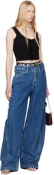 Alexander Wang Black Sheer Ruched Tank Top