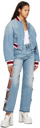 GCDS Blue Hello Kitty Edition Denim Bomber Jacket