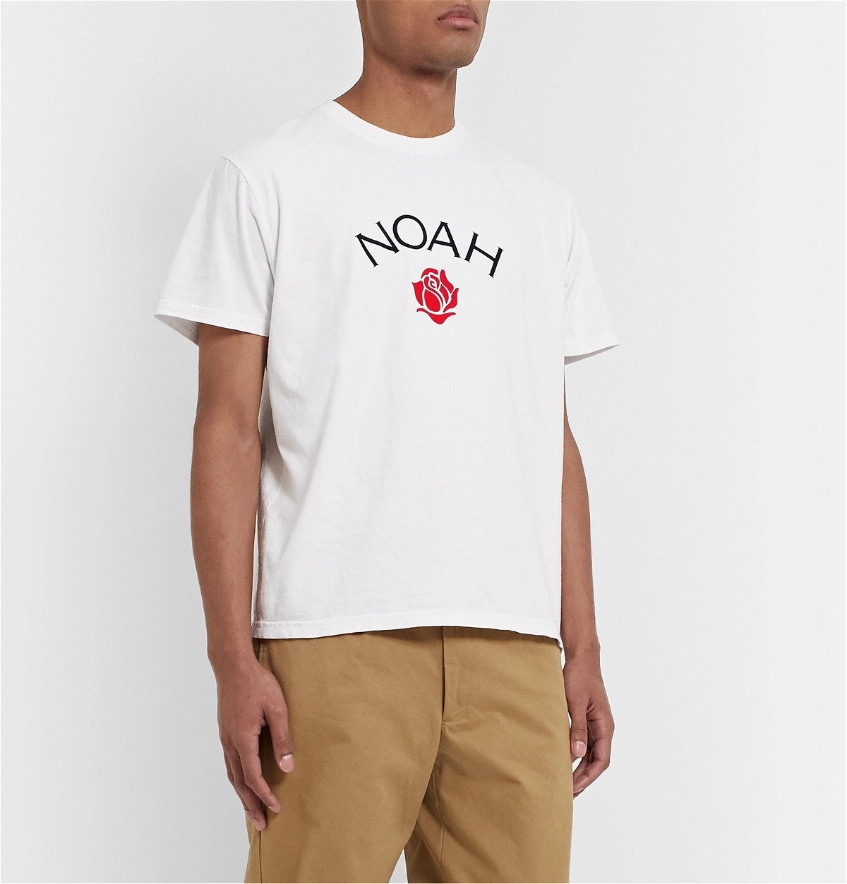 Noah - Logo-Print Recycled Cotton-Jersey T-Shirt - White Noah NYC